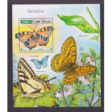 FLORES MARIPOSAS HOJA BLOQUE CON ESTAMPILLAS NUEVAS MINT GUINEA BISSAU